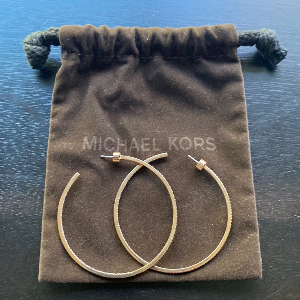 Inside Outside Pave Hoop Earrings 14k Rose Gold plated with crystal detail.